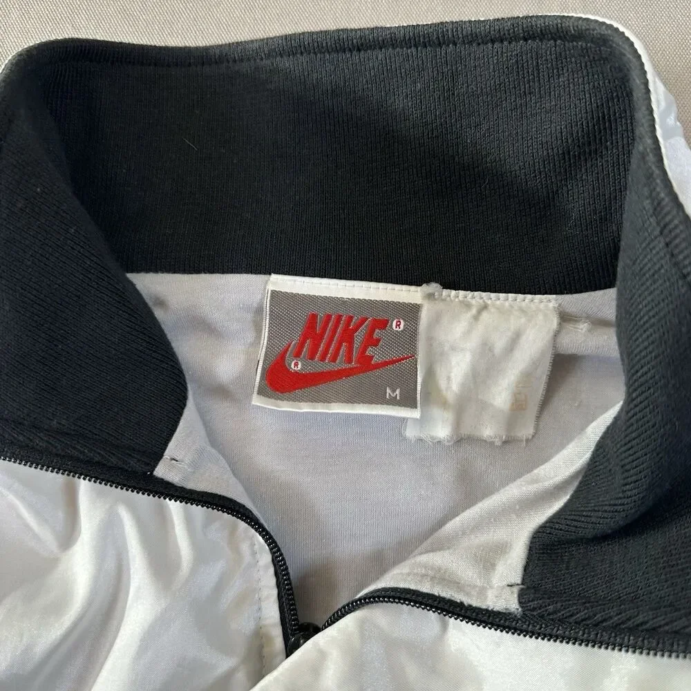 Vintage Nike Jacket Mens Large Blue Black Colorblock Lined Windbreaker  80s